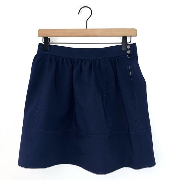 Madewell NWT Ponte Swivel Skirt Navy Blue Mini A2726 Size 4 Stretch - Picture 5 of 8